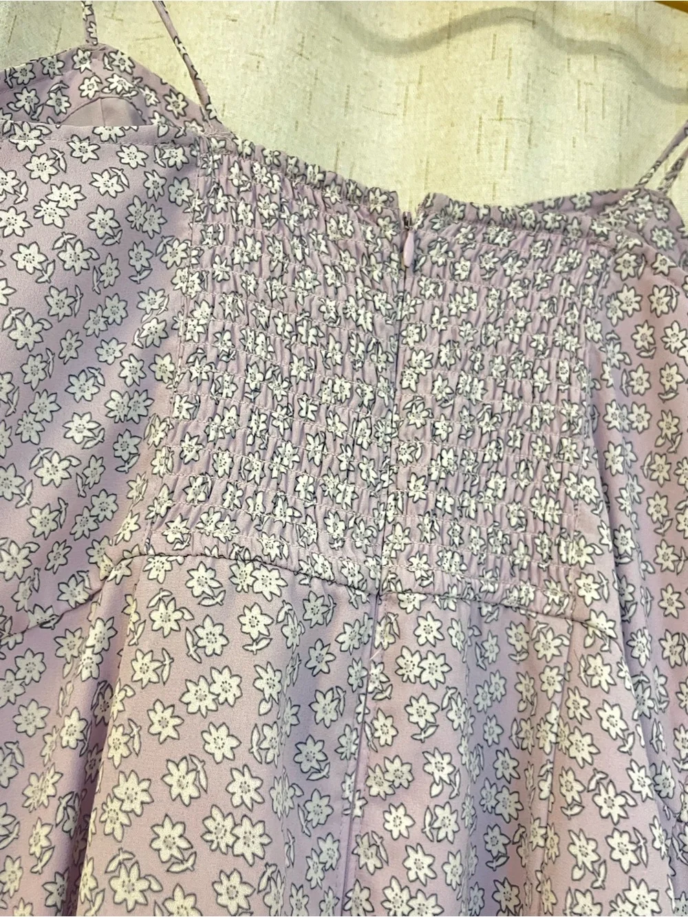 Abercrombie & Fitch Lilac Spaghetti-Strap Floral Maxi Dress